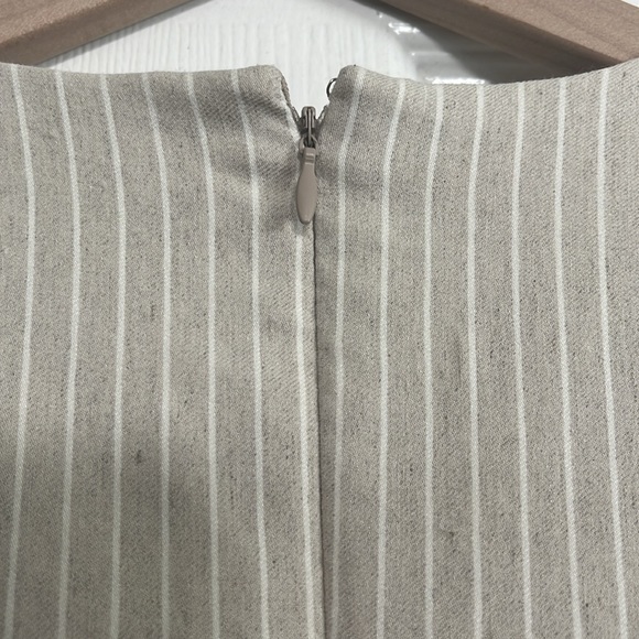 Calvin Klein Beige Striped Button Detail Sheath Dress - Picture 8 of 10